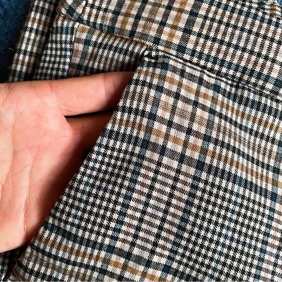 🍂 ZARA BROWN BLACK PLAID CLASSIC TROUSERS! - Picture 7 of 13